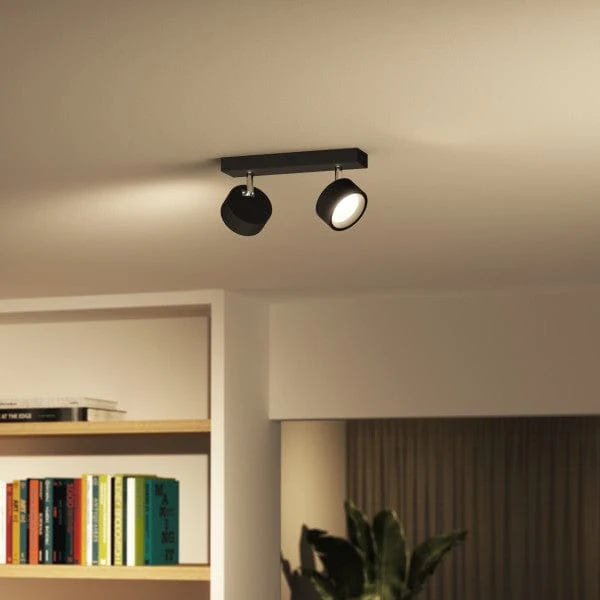 Plafonnier 2 Spots LED Noir