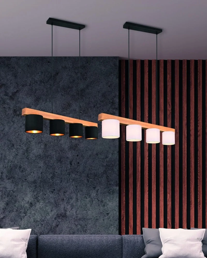 Suspension Luminaire Bois Noir