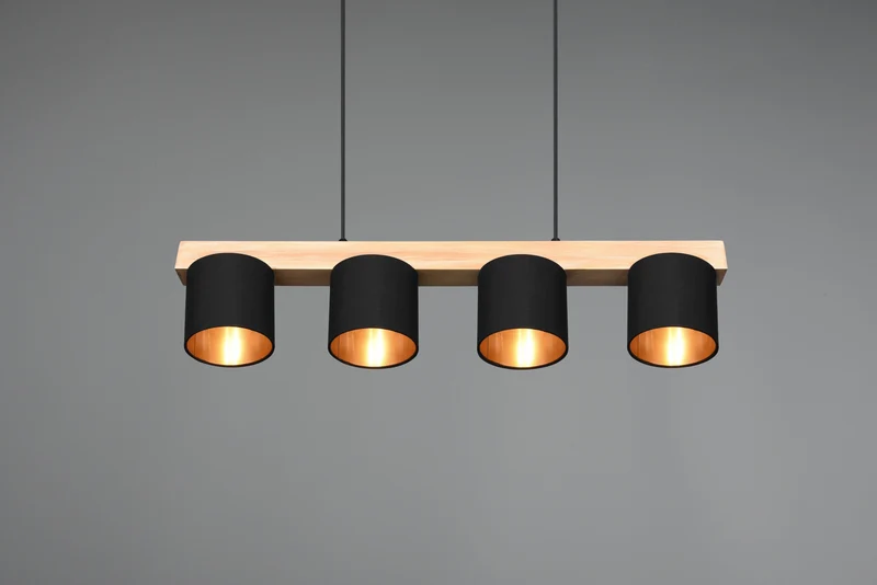 Suspension Luminaire Bois Noir
