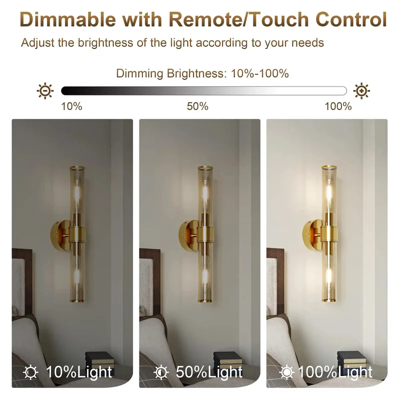 Snag These Top Shelf Rechargeable Battery Wall Sconces Set Of Two Featuring Sleek Champagne Gold Finish Rustproof Metal Frame And Soft Clear Glass Shades For Zero Wiring Home Lighting Upgrade