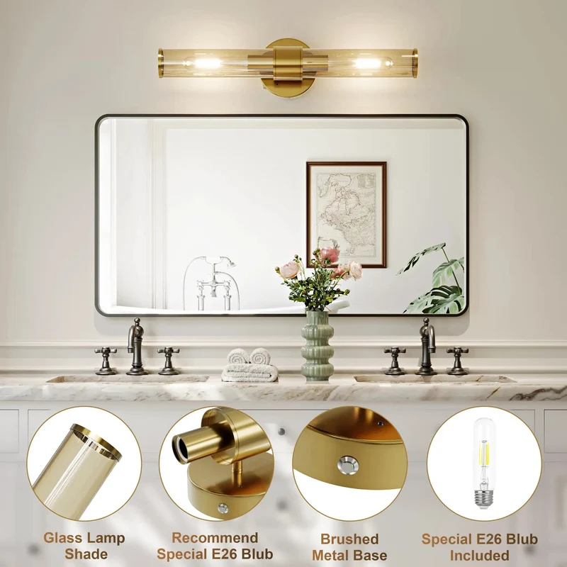 Snag These Top Shelf Rechargeable Battery Wall Sconces Set Of Two Featuring Sleek Champagne Gold Finish Rustproof Metal Frame And Soft Clear Glass Shades For Zero Wiring Home Lighting Upgrade
