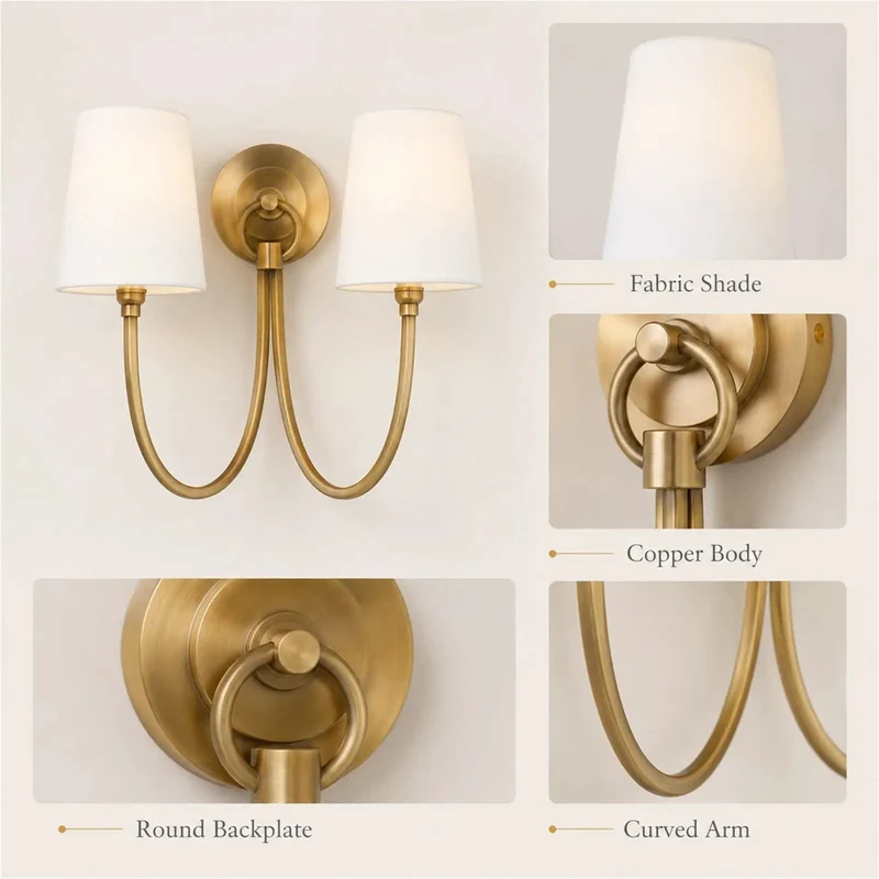 Amp Up Your Hallway With A Sleek Wall Sconce Reading Lamp That Flips On Instant Brightness With Sturdy Brass Frame And Crisp White Fabric To Bring Big Time Style To Your Entryway Decor