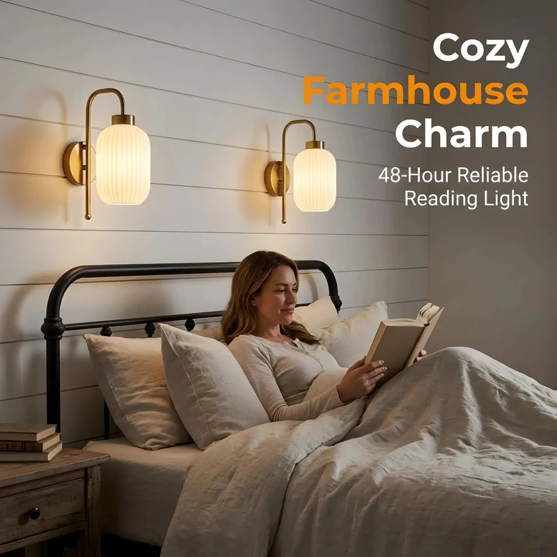 Set Of Two Battery Operated Wall Sconces With Remote And 5000mAh Rechargeable Power For Plug And Play Magic Renter Approved Hack Smooth Install Wire Free Accent Lighting In Vintage Brass Mid Century Cool RGB Glow