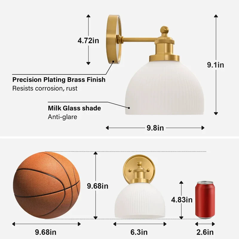 Set Of Two Vintage Milk Glass Wall Sconces Featuring Hand Blown Frosted Shades And Antique Gold Brass Finish Main Character Ambiance With Zero Harsh Glare Straight Up Kitchen Bathroom Upgrade
