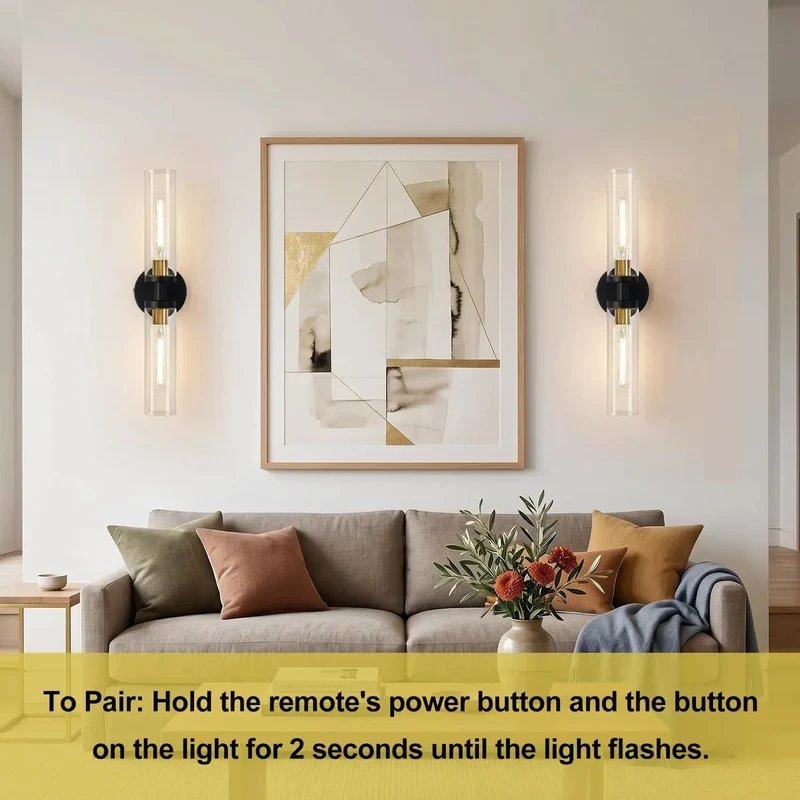Slick Rechargeable Wall Sconces Set Of Two In Matte Black And Brushed Gold Featuring Wireless Remote Dimming With 3000K Warm Glow For Zero Wiring Headaches And Instant Room Vibe Upgrade