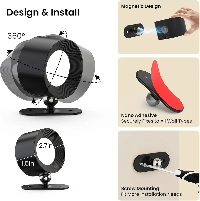 Ditch Those Pesky Wires With Cordless Rechargeable LED Wall Sconces Offering Seamless 360 Degree Magnetic Swivel Smart Touch Remote Control Three Dimmable Light Settings Perfect For Cozy Bedroom Ambiance Black Two Pack