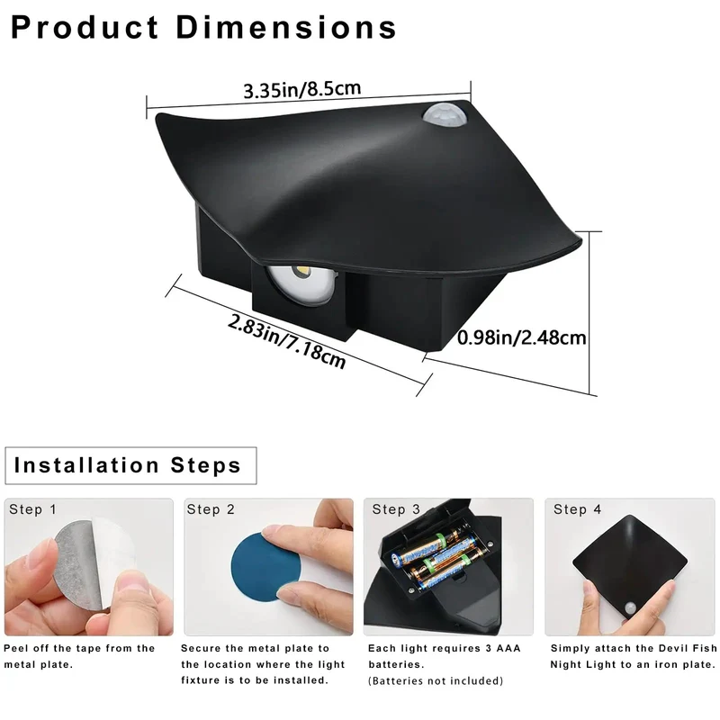 3 Pack Slick Motion Sensor Wall Sconces Battery Operated LED Wireless Night Light Magnetic Mount Hassle Free Setup For Staircase Hallway Bedroom Kitchen Counter Cool White Glow Automatic Shutoff