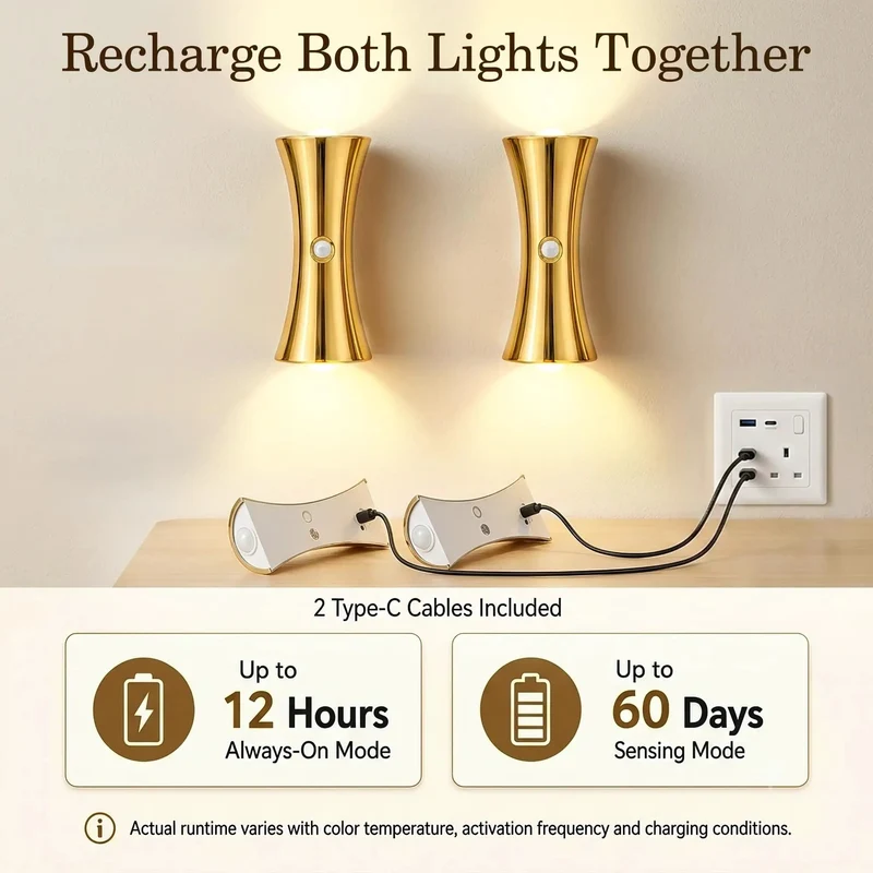 Two Pack Badass Rechargeable Wall Sconces Featuring Smart Motion Sense And Hella Solid Magnetic Base For No Sweat Installation Along Busy Hallways Staircases Mudrooms And Smooth Bedroom Zones