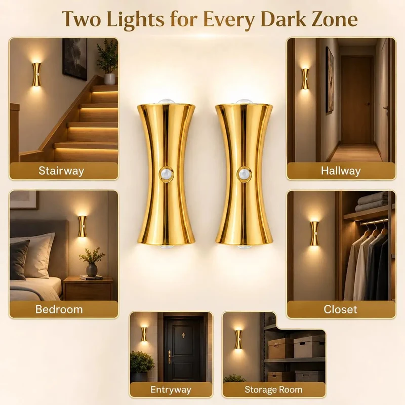 Two Pack Badass Rechargeable Wall Sconces Featuring Smart Motion Sense And Hella Solid Magnetic Base For No Sweat Installation Along Busy Hallways Staircases Mudrooms And Smooth Bedroom Zones
