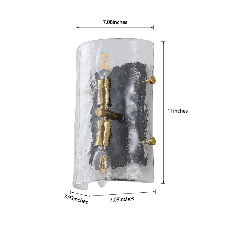 Modern Black Wall Sconce Set Of 2 With Curved Water Rippled Glass Shades 11 Inches Tall Delivers A Slick Look And Tough Craftsmanship For A Fast Hallway Or Office Lighting Setup