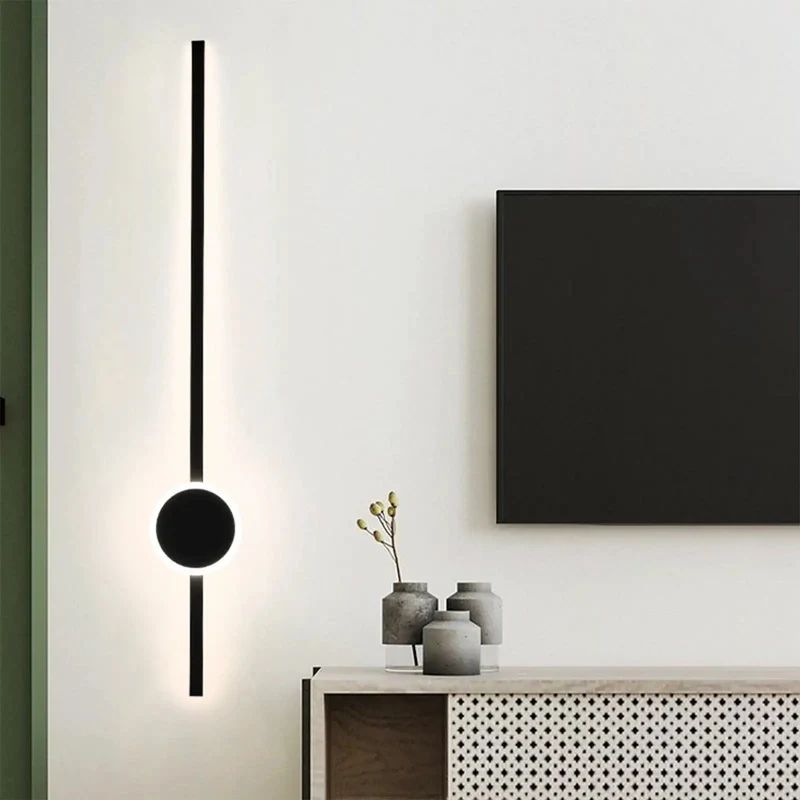 Sleek Dimmable LED Wall Sconce With Remote And Smooth Switch Operation Shift From Mellow Warm To Zippy Cool White Modern Aluminum Acrylic Strip Light For Hallway Bedroom Lounge Upgrade Your Space Black 80 Cm