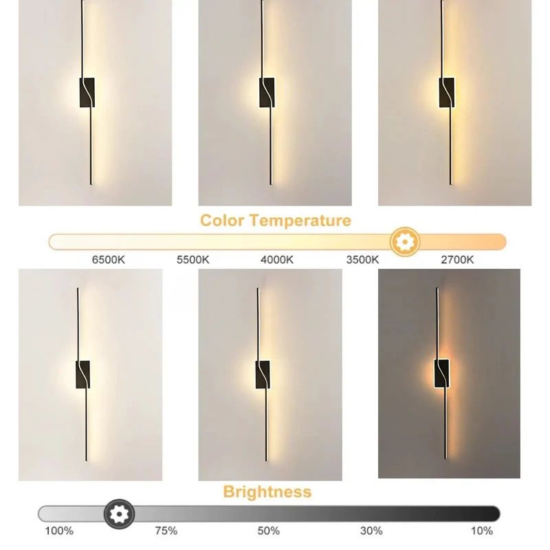 Dimmable Led Wall Light With Remote Control Long Strip Sconce Modern Aluminum Indoor Accent Fixture Offering Slick Dimming And Versatile Color Modes For Ultimate Chill Bedroom Vibes