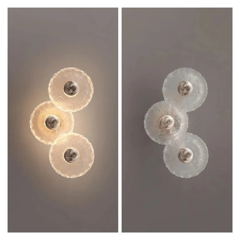 Statement Making Triple Cluster Wall Sconce With Textured Ripple Glass And Tunable LED Lights Brushed Iron Housing For Lowkey Living Room Makeovers Or Premium Hotel Decor