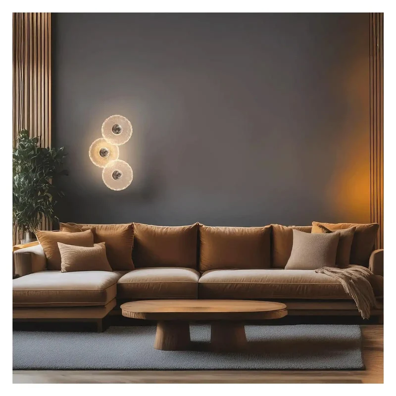 Statement Making Triple Cluster Wall Sconce With Textured Ripple Glass And Tunable LED Lights Brushed Iron Housing For Lowkey Living Room Makeovers Or Premium Hotel Decor