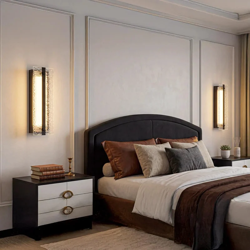 Straight Fire Modern 16 Inch LED Wall Sconce Vanity Light Black Metal Frame With Hella Slick Detachable Ripple Glass Shade And Killer Ambient Glow For A Totally Dope Home Refresh