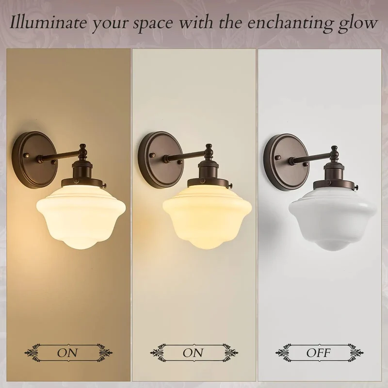 Straight Up Stunning Hardwired Wall Sconce With Oil Rubbed Bronze Fixture And Hella Chic Milk Glass Shade For Instant Living Room Glow That Seriously Slays In Any Space