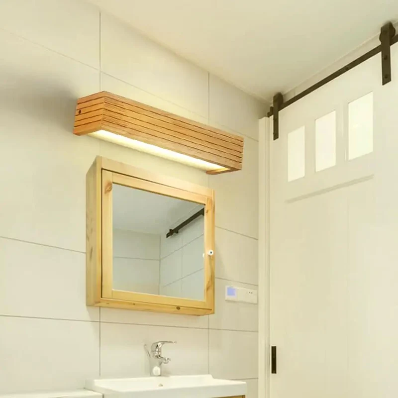 Slick Hardwired Wood Wall Sconce With Smooth Acrylic Diffuser For Modern Minimalist Vanity Lighting And Chill Homey Glow Across Living Room Bedroom Or Hallway 55cm Sharp Look