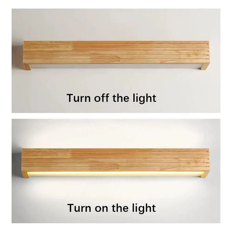 Slick Hardwired Wood Wall Sconce With Smooth Acrylic Diffuser For Modern Minimalist Vanity Lighting And Chill Homey Glow Across Living Room Bedroom Or Hallway 55cm Sharp Look
