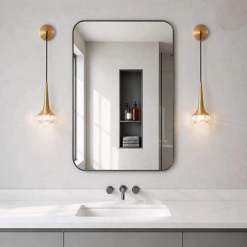 Slick Brushed Brass Wall Sconce With Clear Ribbed Glass Shade Modern Hardwired Wall Lamp For Bathroom Vanity Bedroom Home Setup And Living Room Glow Up