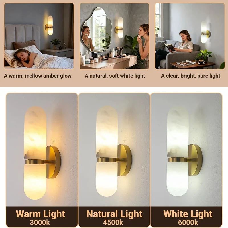 Built Different Alabaster Wall Sconces In Sleek Gold Brass Finish, Dual Cylinder Marble Shades, 13 Inches Tall, Bulb Included, Adds Instant Vibe And Zero Hassle Setup Today