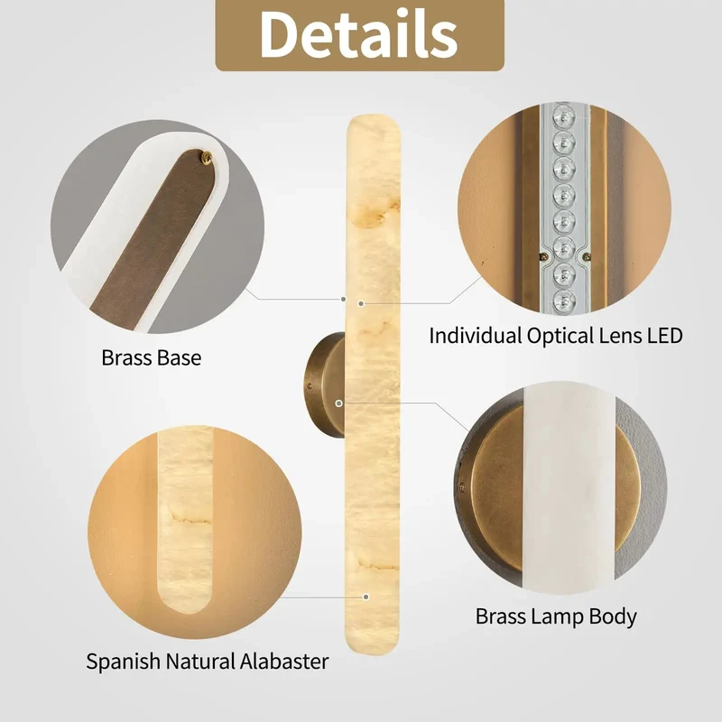 Elegant Alabaster Wall Sconce With Warm Brass Body Delivers Solid Ambient Glow And A Chill Vibe For Bedrooms Living Spaces Or Hallways Standing 24 Inches Tall This Modern Fixture Lights Up Any Room And Has Dope Accent Lighting