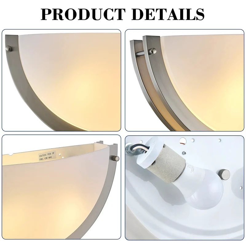 Half Moon Two Light Indoor Wall Sconce With Brushed Nickel Steel Frame And Frosted Acrylic Shade Delivers A Smooth Diffused Glow That Seriously Levels Up Your Space For A Fresh Chic Vibe Upgrade