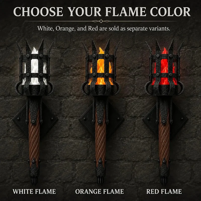Top Tier Medieval LED Torch Wall Sconce With Realistic Flame Flicker Glow Brings A Badass Gothic Castle Vibe To Your Gaming Setup Or Cozy Reading Corner Display