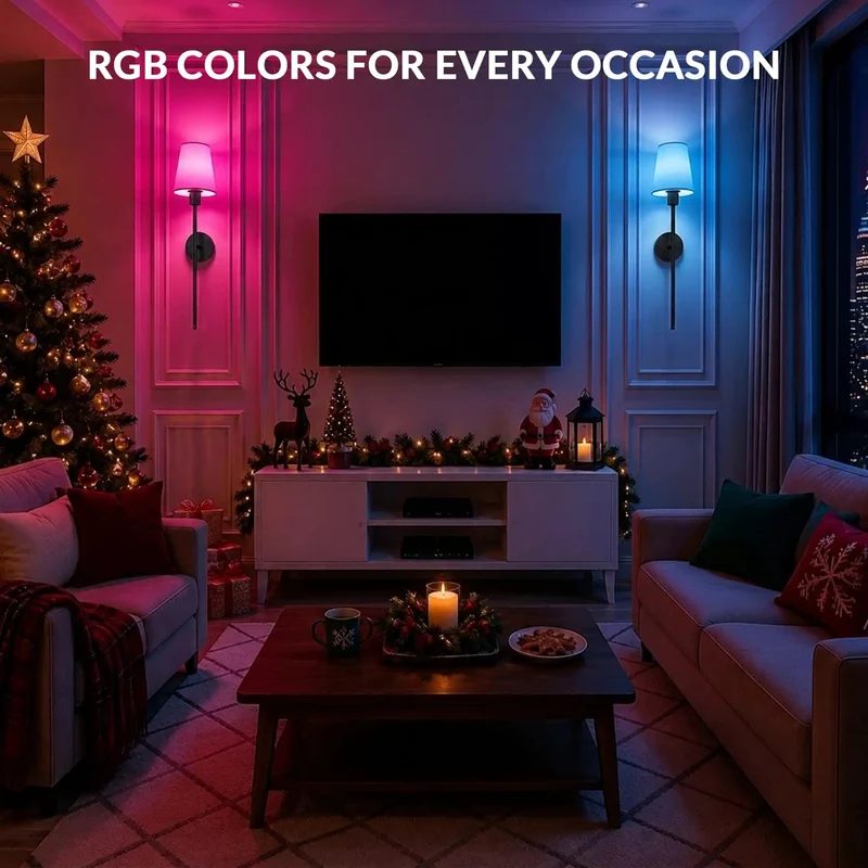 Black Battery Operated Wall Sconces Set Of Two With RGBWW Remote Dimming Super Quick Wireless Mounting Straight Forward Setup Zero Wiring Hassles Lowkey Amazing Ambient Glow Upgrade For Home
