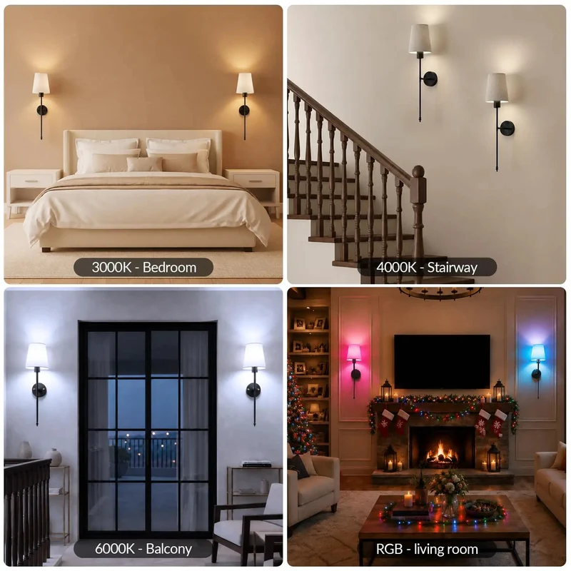 Black Battery Operated Wall Sconces Set Of Two With RGBWW Remote Dimming Super Quick Wireless Mounting Straight Forward Setup Zero Wiring Hassles Lowkey Amazing Ambient Glow Upgrade For Home