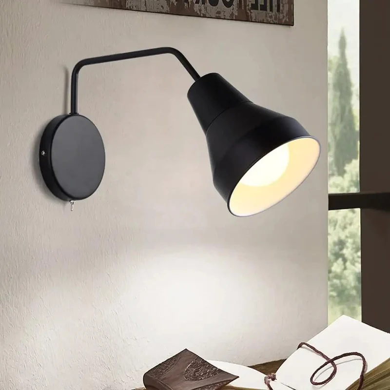 Straight Up Adjustable Iron Wall Sconce With Built In Power Switch Solid Rust Proof Matte Black Finish Easy Install Great For Bedroom Living Room Foyer Or Kitchen Island Modern Decor