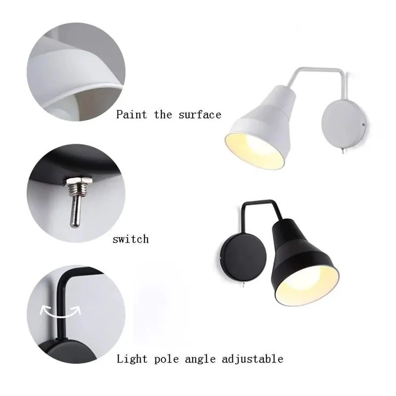 Straight Up Adjustable Iron Wall Sconce With Built In Power Switch Solid Rust Proof Matte Black Finish Easy Install Great For Bedroom Living Room Foyer Or Kitchen Island Modern Decor