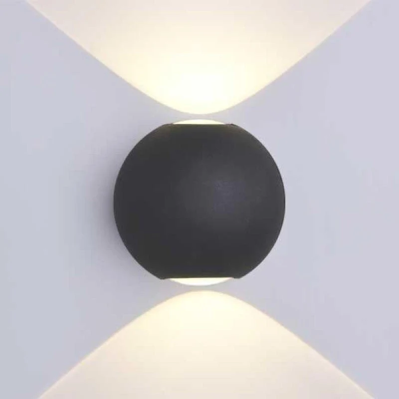 Applique Murale Noire Design LED Double Faisceaux IP54 6W