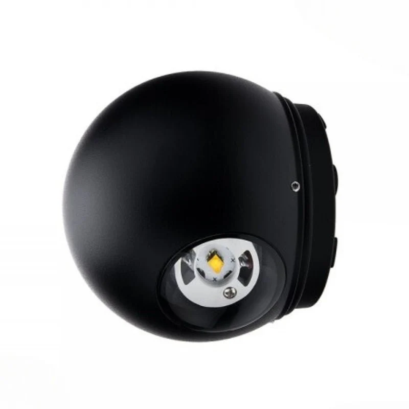 Applique Murale Noire Design LED Double Faisceaux IP54 6W