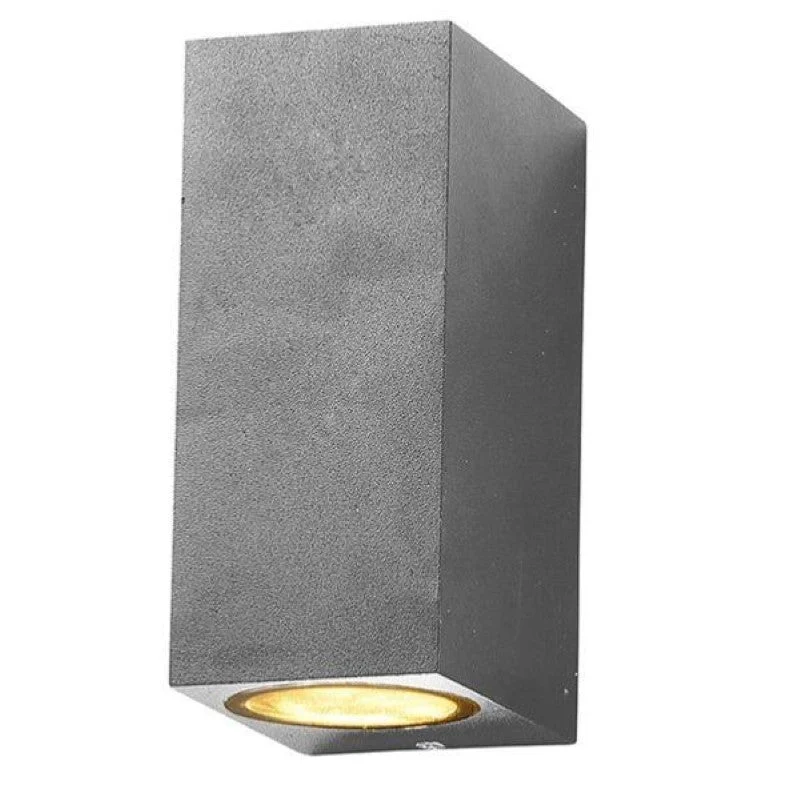 Applique Murale Argent LED Carrée IP44 double faisceau GU10
