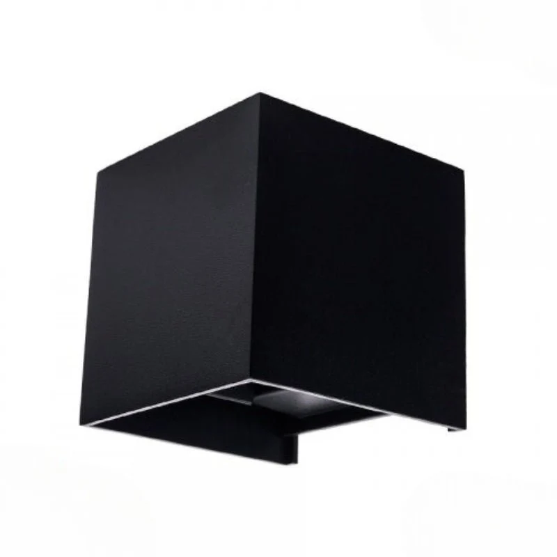 Applique Murale Noire Design LED 12W IP54 Carré