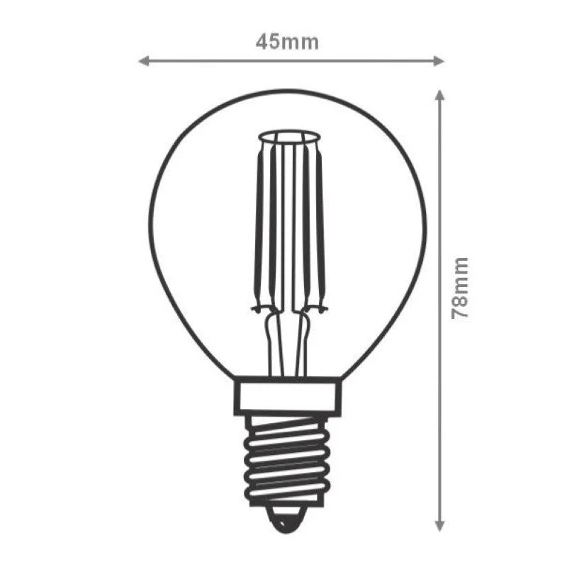Ampoule LED E14 Filament 4W G45 - Pack de 10