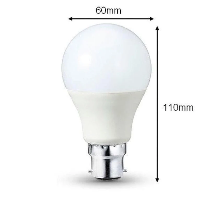 Ampoule LED B22 9W 220V A60 180° - Pack de 10