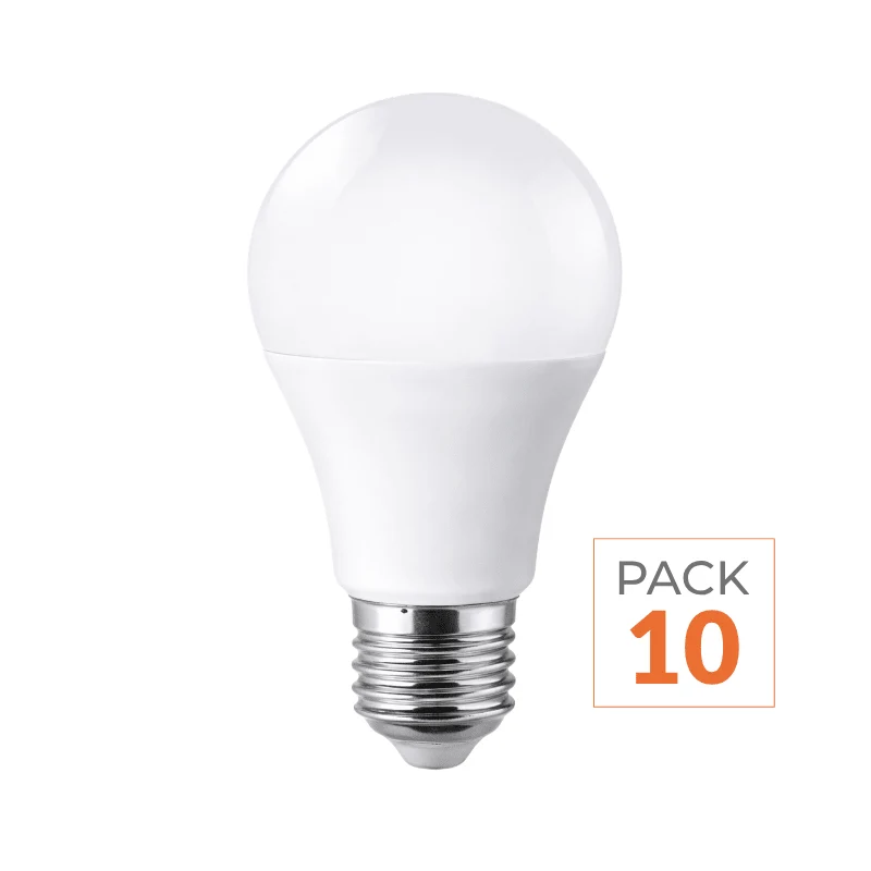 Ampoule LED E27 9W 220V A60 180° - Pack de 10