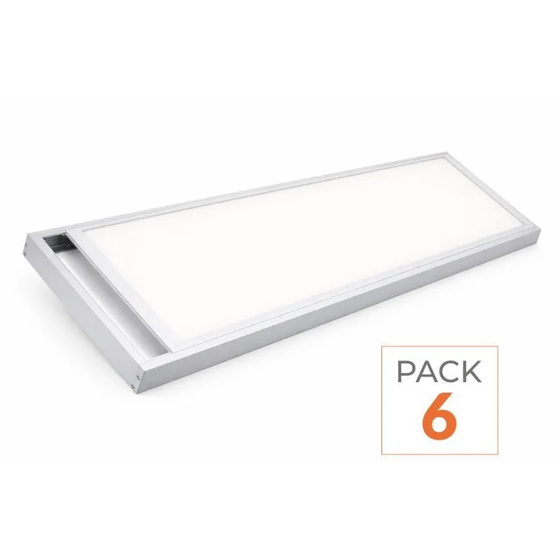 Kit Saillie BLANC pour Panneau LED 120x30 Slim - Pack de 6