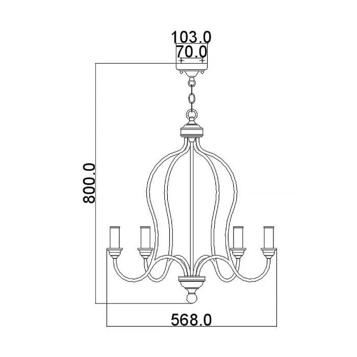 Lustre Salon Blanc Antique