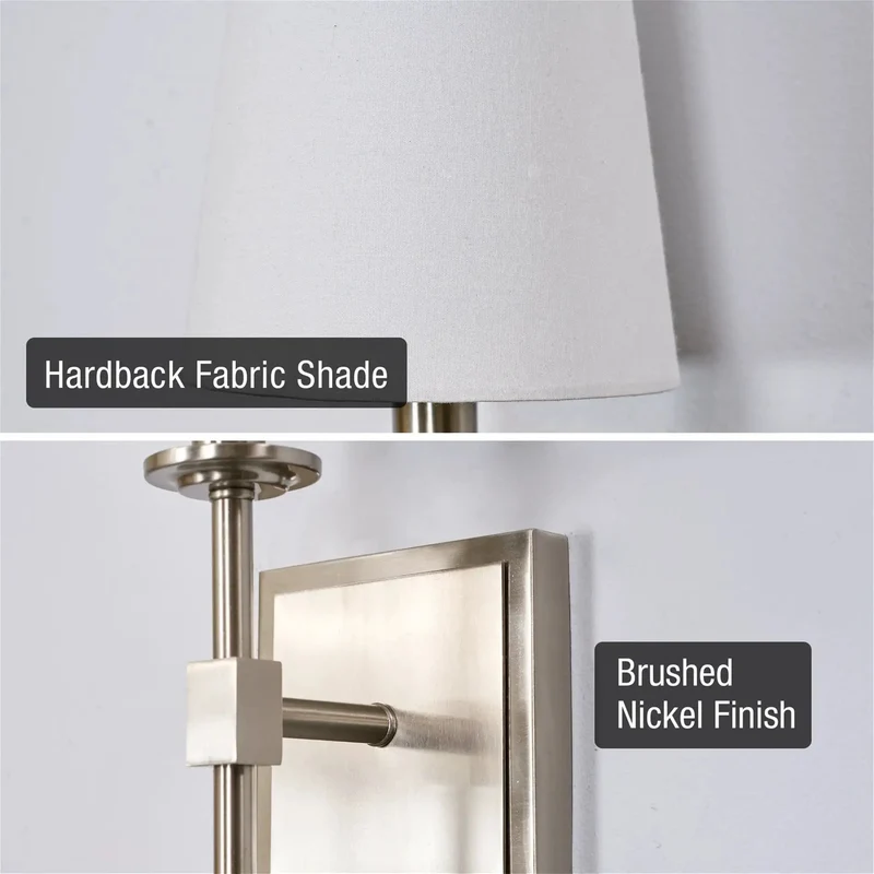 Sharp Lines 20 Inch Mid Century Modern Wall Sconce Featuring Smooth Brushed Nickel Finish And Clean White Conic Linen Shade Total Game Changer For Bathroom Vanity Lighting Or Room Accent Pack Of Two