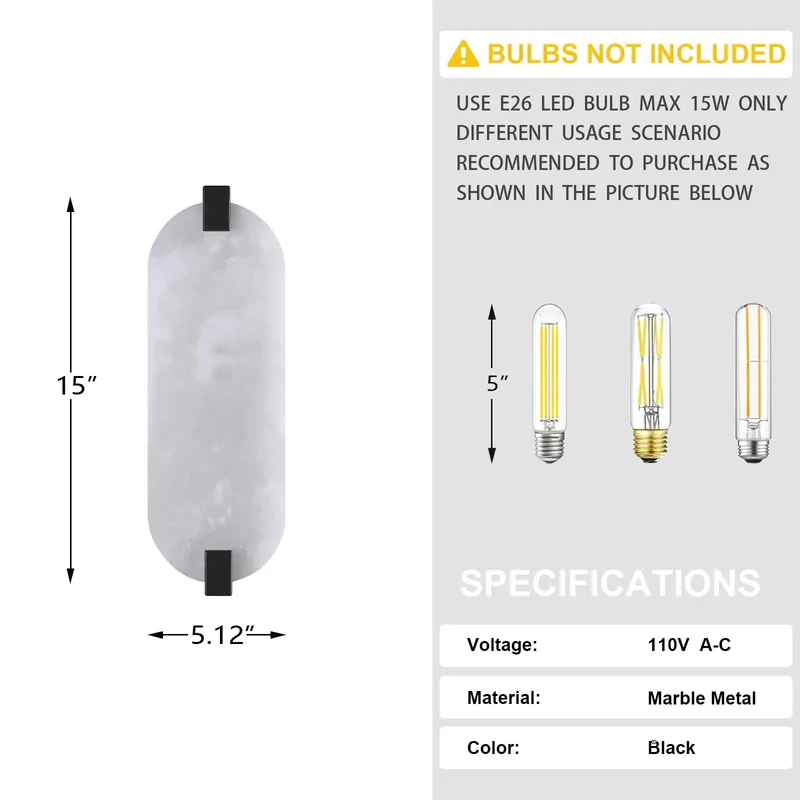 Hella Chic 2 Pack 15 Inch Black Wall Sconces With Natural Alabaster Oval Marble Shades For Farmhouse Bathroom Vanity 2 Light Dimmable Fixture Perfect For Sick Room Aesthetic And Fresh Home Decor Upgrade