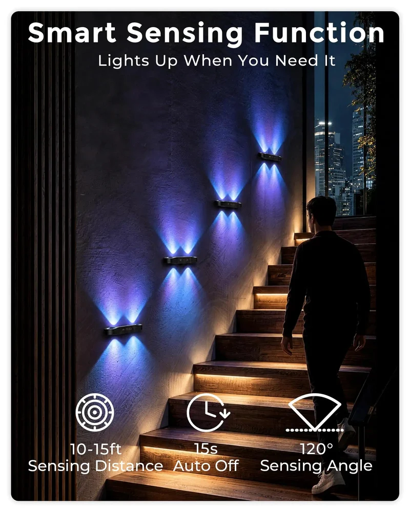 Slick Rechargeable Motion Sensor Wall Lights Featuring MagneticRgb Sconces 4 Pack With Dual Night And Day Modes And Smooth 120 Degree Sweep For Hella Bright Indoors Running On Dead Simple Battery And Auto Shut Off After Calm Moments