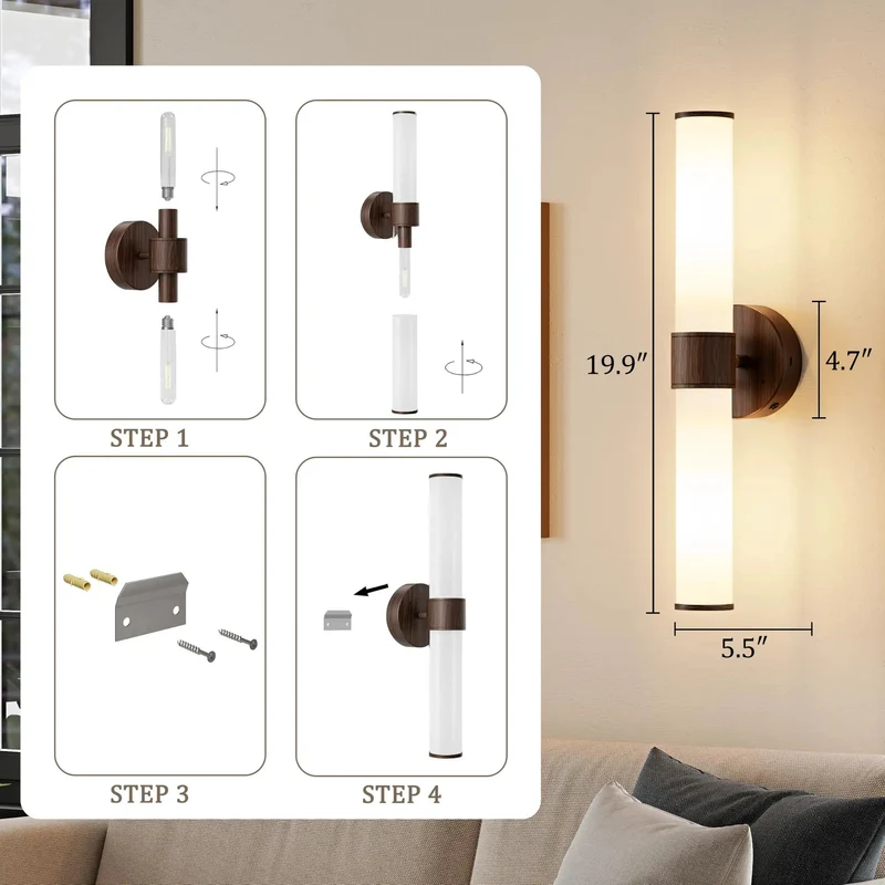 Set of 2 Top Tier Rechargeable Wall Sconces with 8000mAh Battery Life and Smart Remote Control for a Fresh Bedroom Vibe 20 Inch Wireless Lighting Setup with Dimmable Settings and Bulbs Included for Easy Home Upgrades