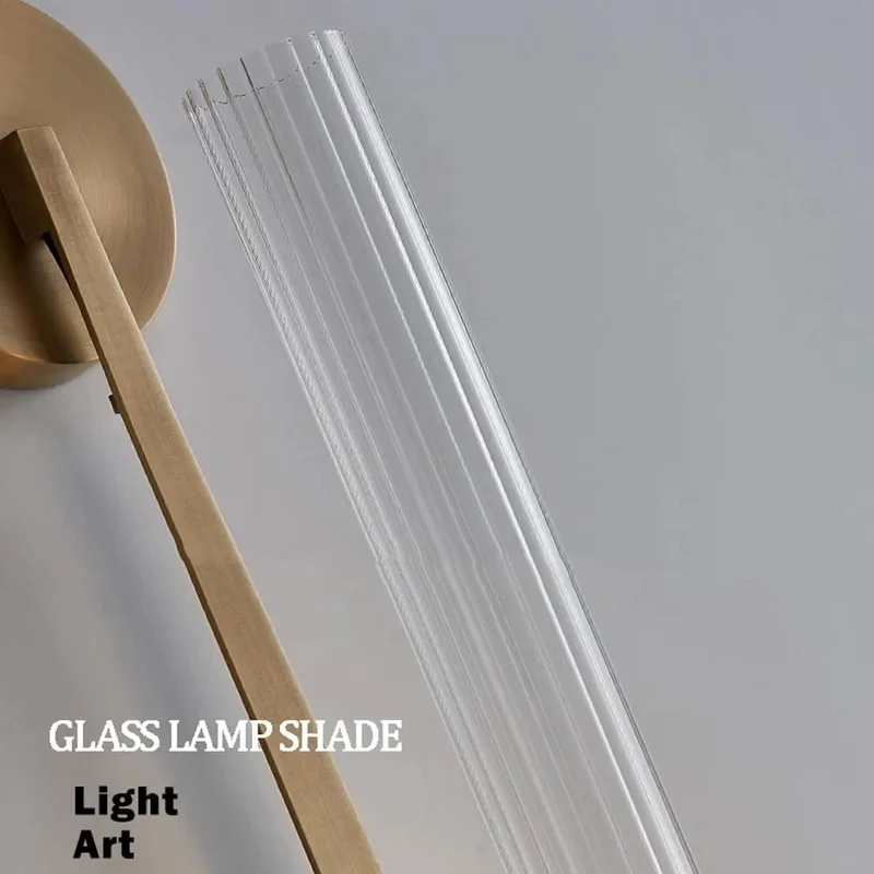 Heavy Gold Vintage Wall Sconce Featuring Killer Prismatic Clear Glass Tube And Durable Metal Lamp Body That Totally Freshens Up Living Areas While Making Bulb Swaps Super Simple For Chic Modern Home Decor Styles