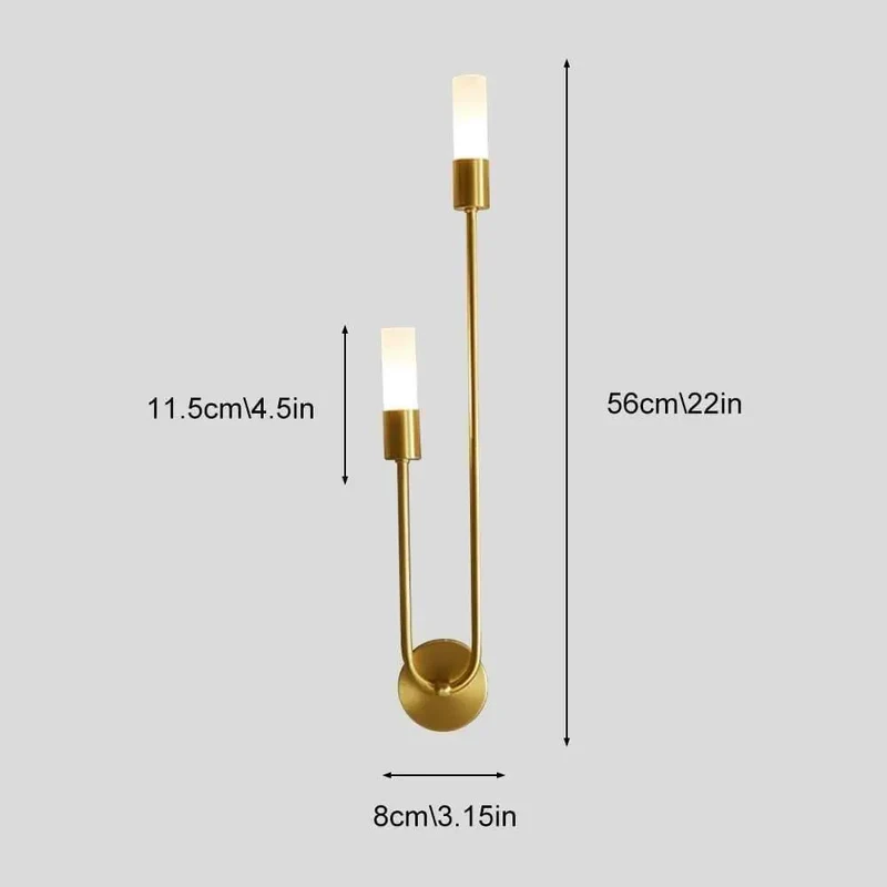 Modern Wall Sconce Featuring Smooth Linear Curves For Totally Fresh Up Down Ambient Lighting Crafted In Premium Brushed Gold Finish To Deliver Major Contemporary Vibes For Bedroom Or Entryway Walls