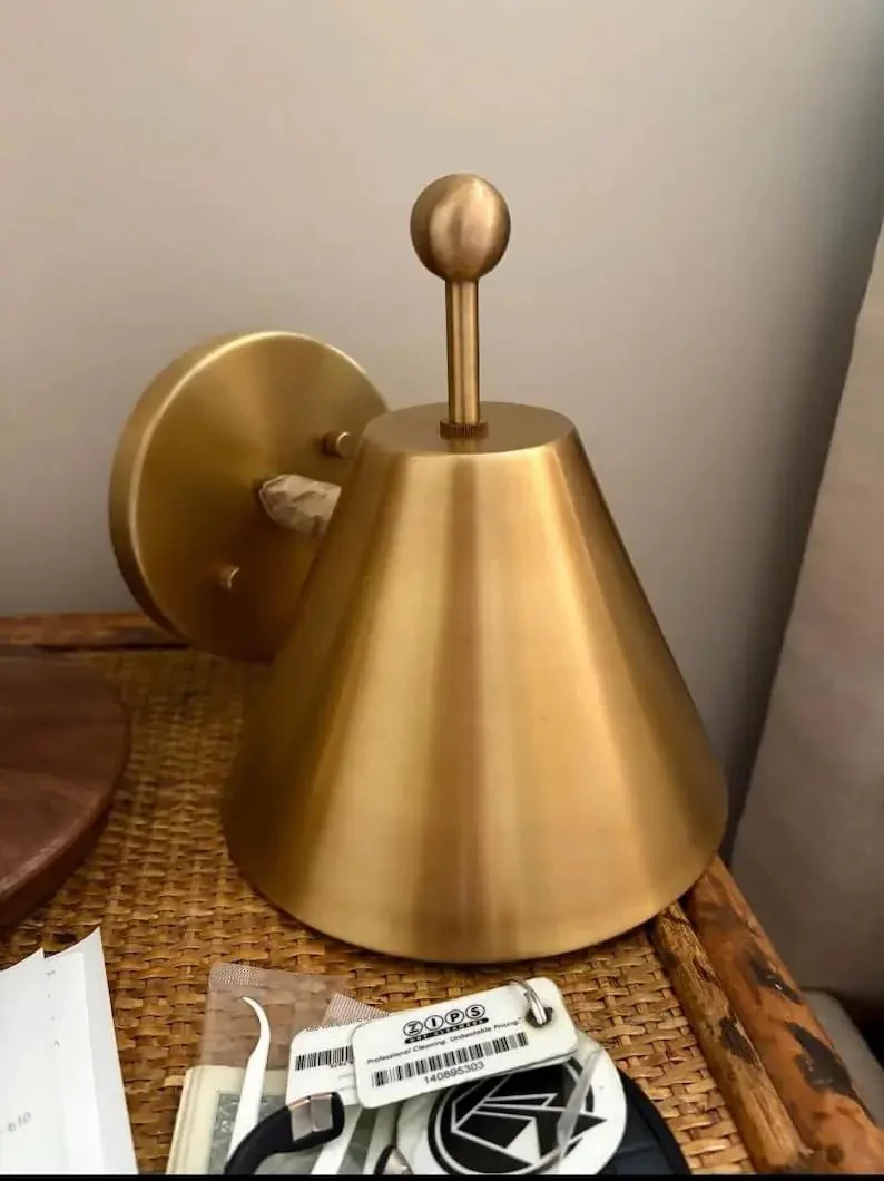 Heavy Duty Brass Wall Sconce With Slick Finial Accent Vintage Hardwired Wall Light Fixture For Living Room And Bedroom Delivering Top Tier Craftsmanship And Killer Ambient Glow To Your Space Design