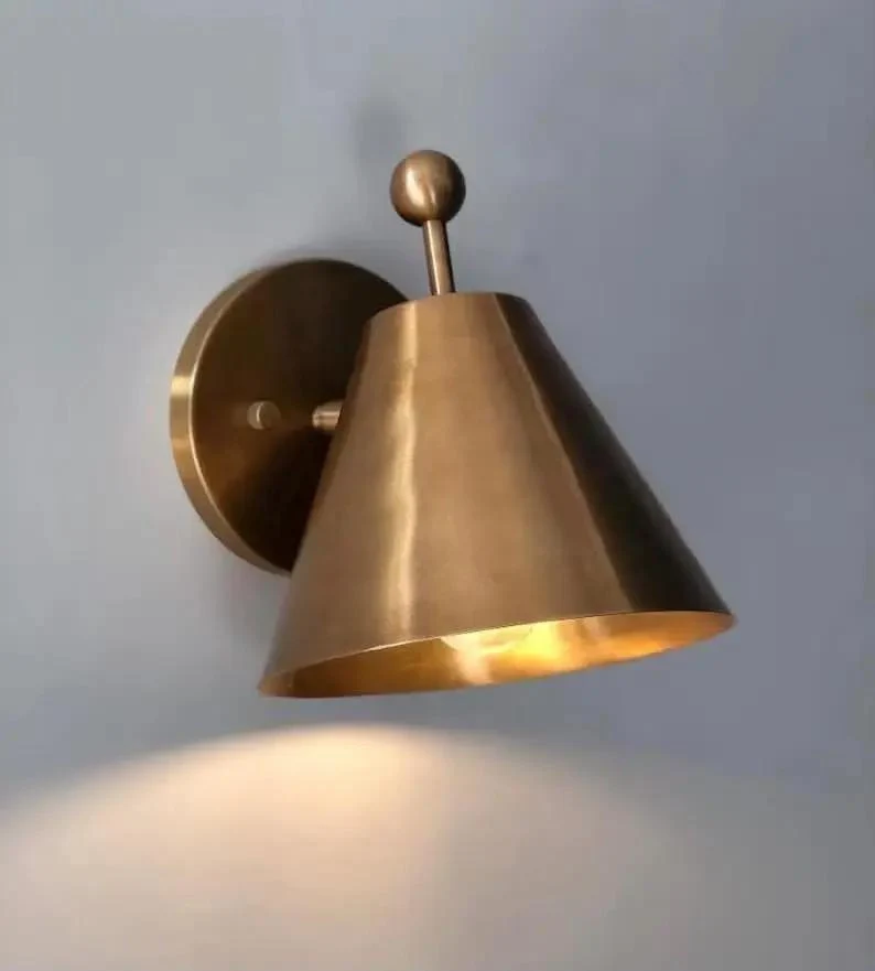 Heavy Duty Brass Wall Sconce With Slick Finial Accent Vintage Hardwired Wall Light Fixture For Living Room And Bedroom Delivering Top Tier Craftsmanship And Killer Ambient Glow To Your Space Design