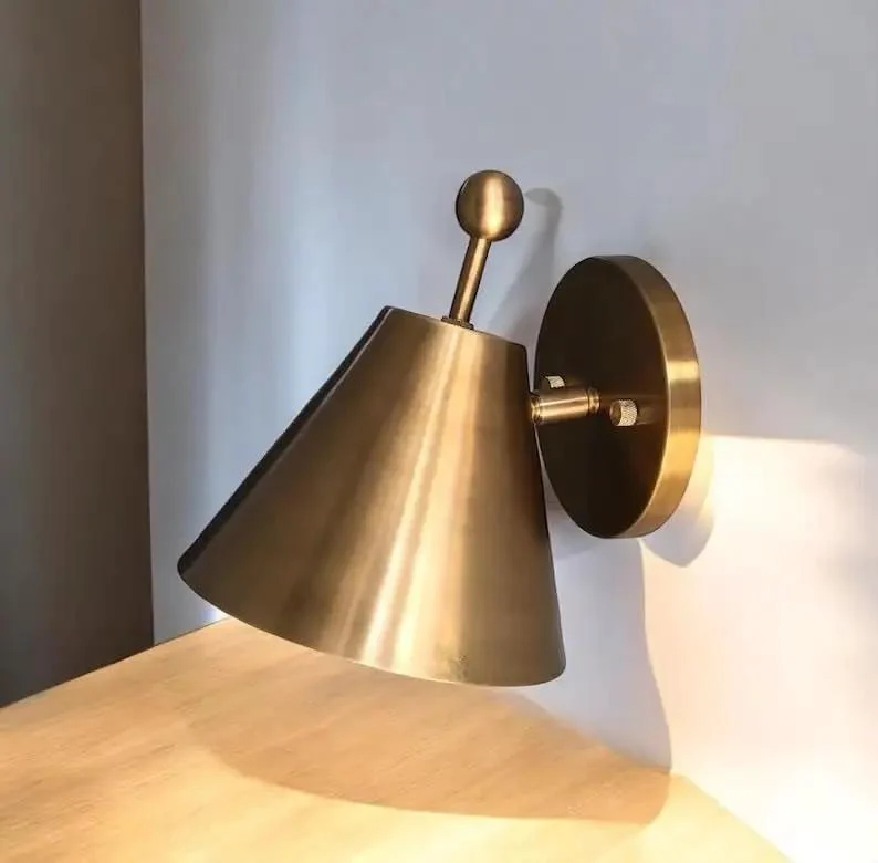 Heavy Duty Brass Wall Sconce With Slick Finial Accent Vintage Hardwired Wall Light Fixture For Living Room And Bedroom Delivering Top Tier Craftsmanship And Killer Ambient Glow To Your Space Design