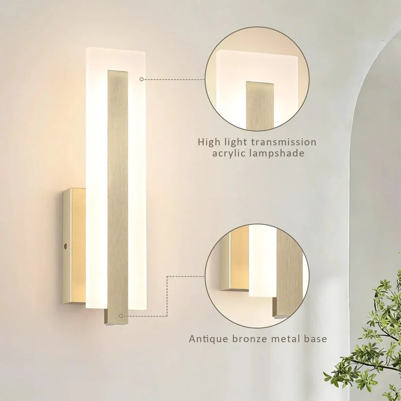 Cool Modern Antique Bronze LED Wall Sconce Pairs Hella Adjustable Brightness With 5Cct Color Shift For Indoor Bedrooms Stepless Dimming Up To 100 Percent Hardwired Wall Light Piece Serving Real Good Vibes